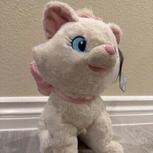 Disney Store Aristocats Marie Sitting White Kitten Cat 12” Plush Pink Bow Soft